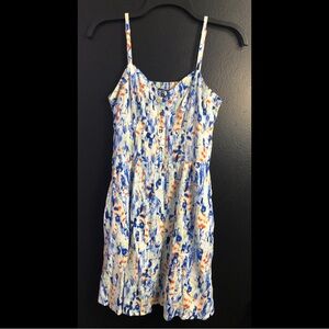 Express Abstract Smocked Beach Dress